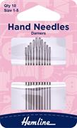 Darner Hand Needles, 10 pack, size 1-5